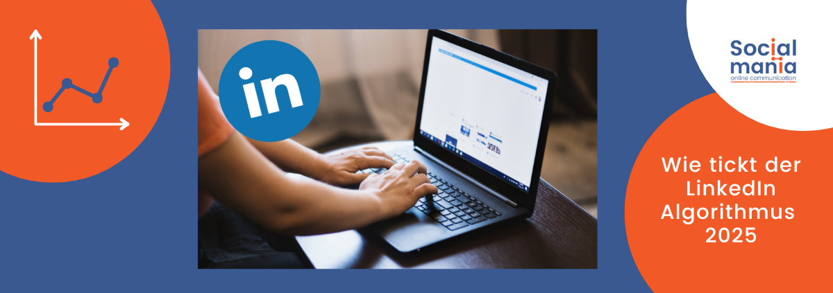 Titelbild Blogbeitrag LinkedIn Algorithmus, das Bild zeigt einen Laptop auf dessen Bildschirm LinkedIn zu sehen ist.